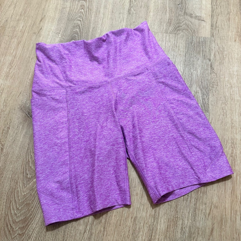 Calia | Women's Heathered Pink Purple High Waisted Biker Athletic Shorts, Size S